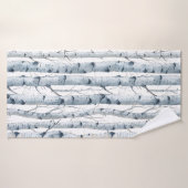 Berkenbomen patroon grijs wit badhanddoek (Badhanddoek)