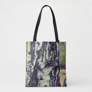 Berkenboom aangepaste all-over-print Canvas tas