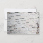 Berkenboom Bark Rustiek Land Bruiloft RSVP Kaarten (Achterkant)