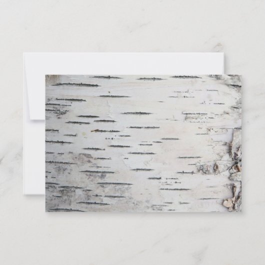 Berkenboom Bark Rustiek Land Bruiloft RSVP Kaarten (Achterkant)