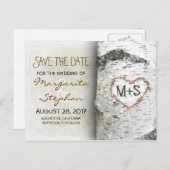 berkenboom bewaar de datum briefkaarten (Voorkant / Achterkant)