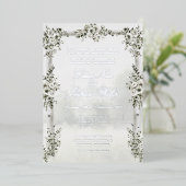 Berkenboom bos chuppah bruiloft folie uitnodiging (Staand Voorkant)