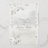 Berkenboom bos chuppah bruiloft folie uitnodiging (Achterkant)