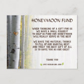 Berkenboom hart initialen rustieke huwelijksreis f uitnodiging briefkaart (Voorkant)