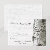 Berkenboom met gesneden hart RSVP (Voorkant / Achterkant)