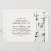 Berkenboom rustieke bruiloft kaart (Voorkant / Achterkant)