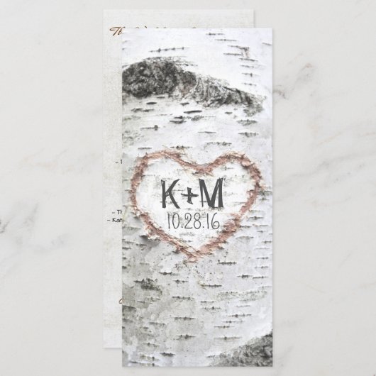 BERKENBOOM RUSTIEKE BRUILOFT PROGRAMMA'S (Voorkant / Achterkant)