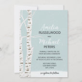 Berkenboom Winter bruiloft Kaart (Voorkant)