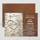 Berkenboomschors hart rustiek vrijgezellenfeest kaart (Voorkant / Achterkant)