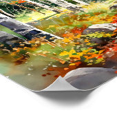 Berkenbos schilderij Poster (Hoek)