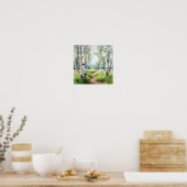 Berkenbos schilderij Poster (Keuken)
