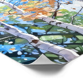 Berkenbos Waterverf schilderij Poster (Hoek)