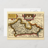 Berkshire Barkshire Comté Angleterre Carte Antiqua (Devant / Derrière)