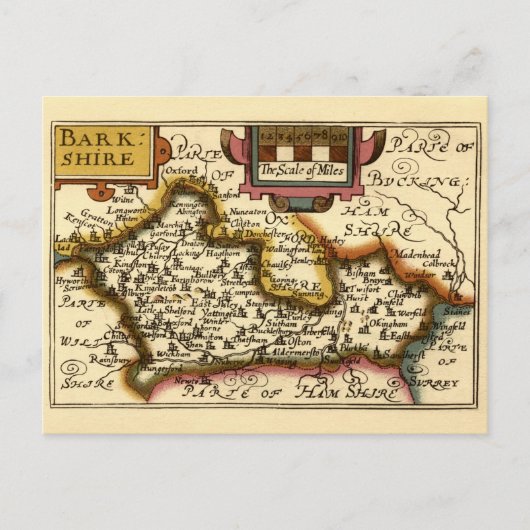 Berkshire Barkshire Comté Angleterre Carte Antiqua (Devant)