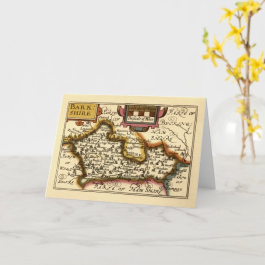 Berkshire Barkshire Comté Angleterre Carte Antiqua (Fleur jaune)