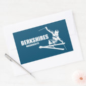 Berkshires Massachusetts Skier Rechthoekige Sticker (Envelop)