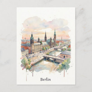 Berlijn aquarel kunst briefkaart