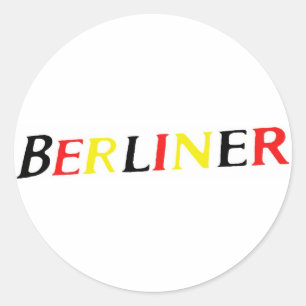 Berlijn, Berlijn, Duitsland in kleuren van de vlag Ronde Sticker