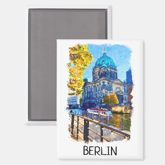 Berlijn Berliner Dom Waterverf Illustratie Magneet