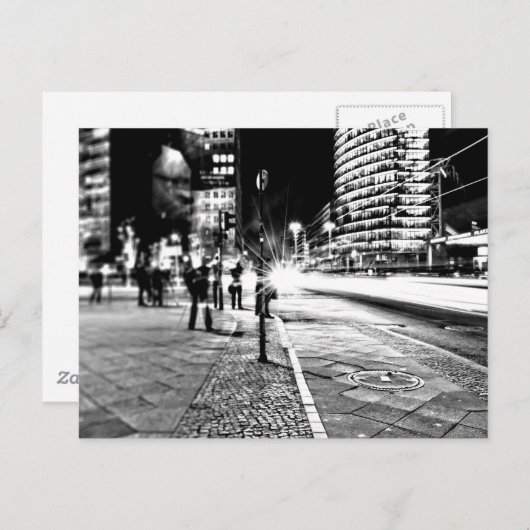 Berlijn bij nacht briefkaart (Voorkant / Achterkant)