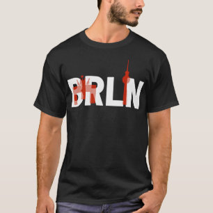 Berlijn Duitsland Brandenburger Gate Brin Typograf T-shirt