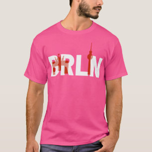 Berlijn Duitsland Brandenburger Gate Brin Typograf T-shirt