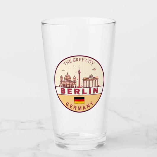 Berlijn Duitsland City Skyline Emblem Glas (Voorkant)