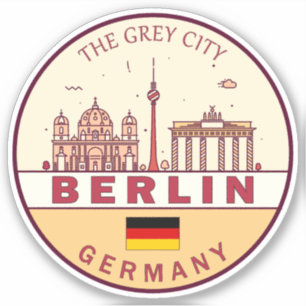 Berlijn Duitsland City Skyline Emblem Sticker