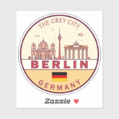 Berlijn Duitsland City Skyline Emblem Sticker (Vel)