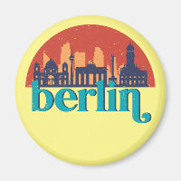 Berlijn Duitsland City Skyline Retro Cityscape Art