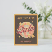 Berlijn Duitsland Disco bal Retro  Briefkaart (Staand voorkant)