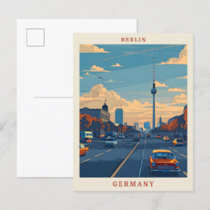 Berlijn Duitsland Elegant Vintage Travel Briefkaart