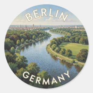 Berlijn Duitsland Groene Waterwegen Natuur Reizen Ronde Sticker