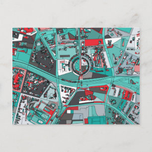 Berlijn, Duitsland Map Briefkaart