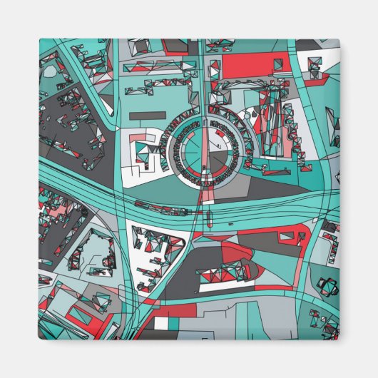 Berlijn, Duitsland Map Magneet (Voorkant)