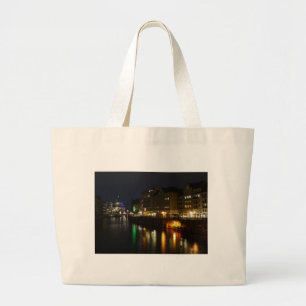 Berlijn Duitsland Nacht Spree Deutschland Nacht Grote Tote Bag