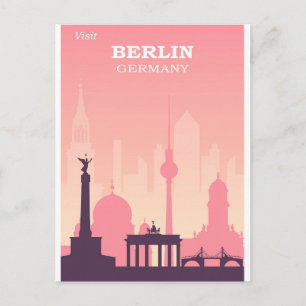 Berlijn Duitsland Poster voor roze reizen Briefkaart