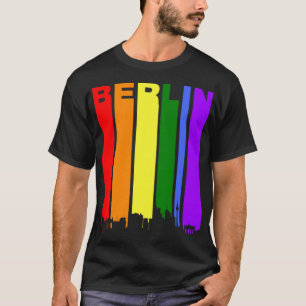 Berlijn Duitsland Rainbow Skyline LGBT Gay Pride T-shirt
