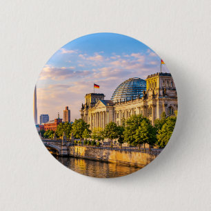 Berlijn Duitsland Reis Silhouette Stadsgezicht Kno Ronde Button 5,7 Cm