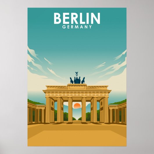 Berlijn Duitsland reisillustratie Poster (Voorkant)