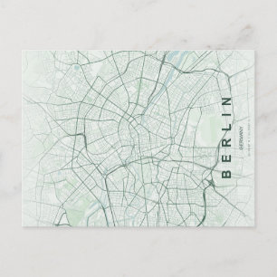 Berlijn Duitsland Stadkaart Minimaal Design Briefkaart