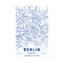 Berlijn Duitsland - Stadskaartblauw