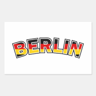 Berlijn, Duitsland, tekst met Duitse vlag Rechthoekige Sticker