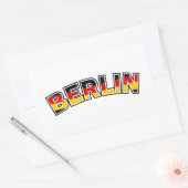 Berlijn, Duitsland, tekst met Duitse vlag Rechthoekige Sticker (Envelop)