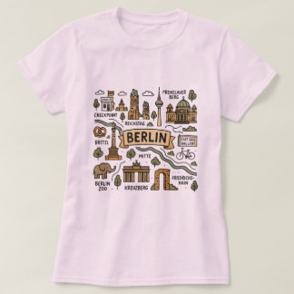 Berlijn Duitsland, vintage reiskaart T-shirt