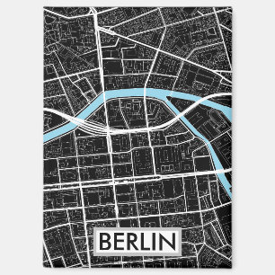 Berlijn Duitsland Zwart Stadsplattegrond Magneet