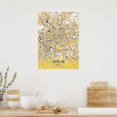 Berlijn - Germary Yellow City Map Poster (Keuken)