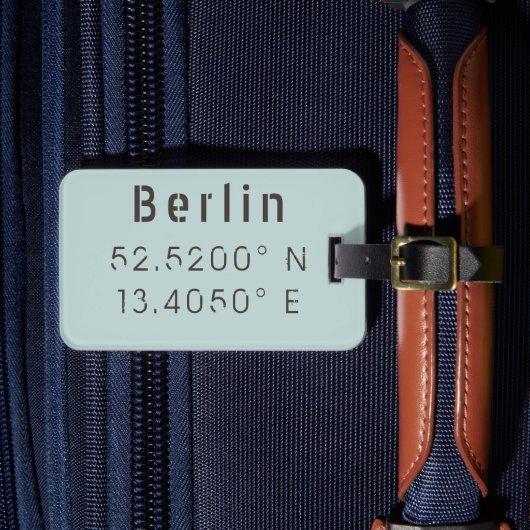 Berlijn Latitude-breedtegraad  Bagagelabel (Voorkant Insitu 4)