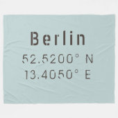 Berlijn Latitude-breedtegraad Fleece Deken (Voorkant (Horizontaal))