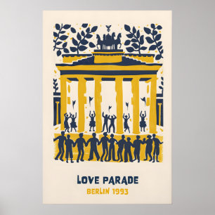 Berlijn Love Parade Poster - Brandenburgpoort